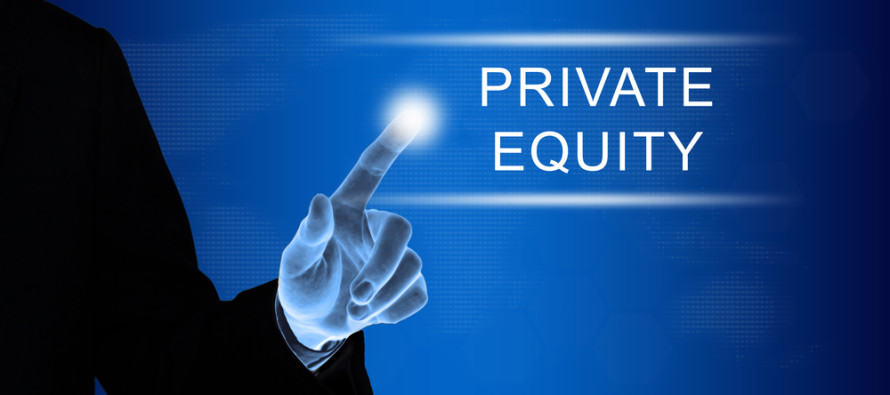 business hand pushing private equity button on a touch screen interface