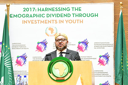 PH. Archives - Le Roi Mohammed VI prononçant son discours historique devant le 28e sommet de l’Union africaine (UA).