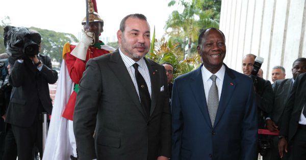 Le roi Mohammed VI du Maroc et le président ivoirien Alassane Dramane Ouattara. Crédit: DR