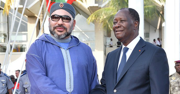 Le roi Mohammed VI du Maroc et le président ivoirien Alassane Dramane Ouattara. Crédit: DR