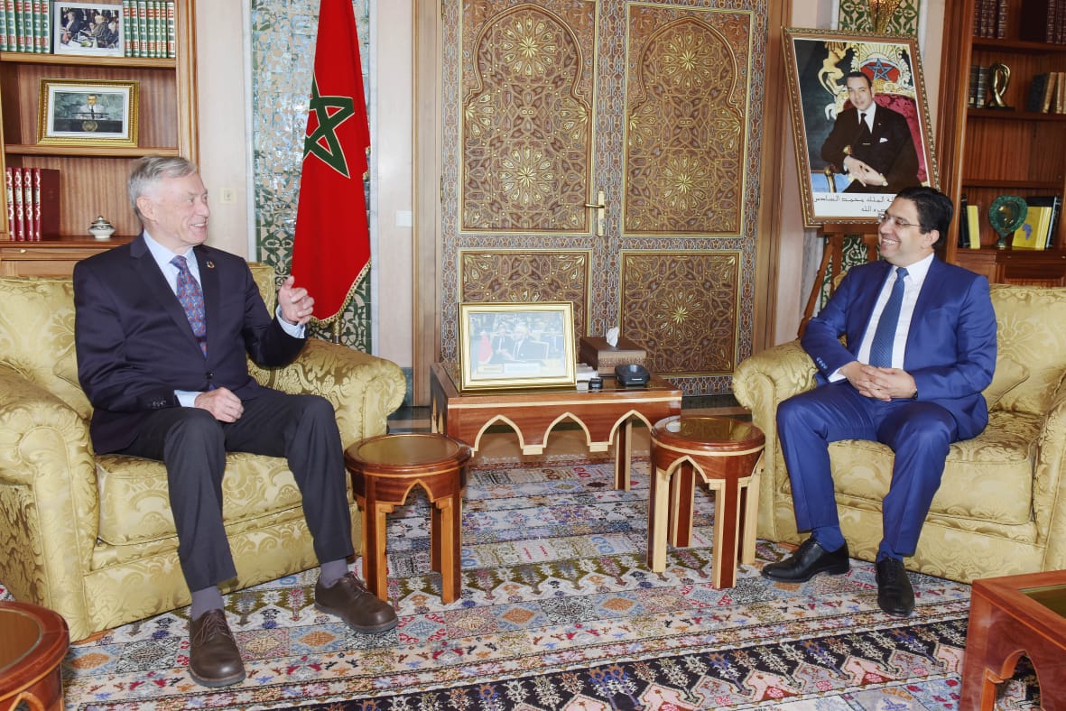 L\'envoyé personnel du SG de l\'ONU, Horst Köhler, et le ministre marocain des Affaires étrangèresères, Nasser Bourita. Crédit: DR