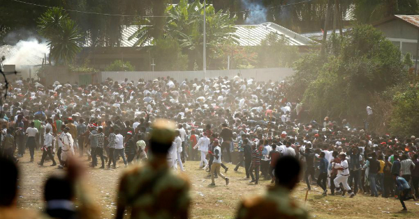 Manifestation de la minorité Oromo en Ethiopie, le 2 octobre 2016. Crédit: DR