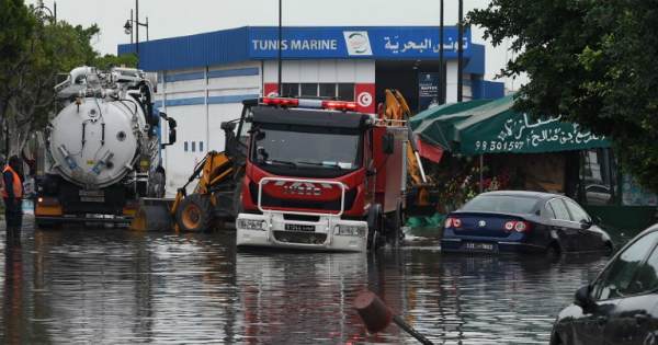 Inondations en Tunisie. Crédit: AFP
