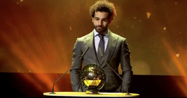 Mohamed Salah, vainqueur du trophée de meilleur joueur africain de l\'année 2018.