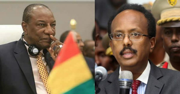 Les présidents guinéen Alpha Condé et somalien Mohamed Farmaajo. Crédit: DR