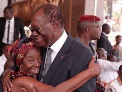 Allah Thérèse et le Président de la république de Côte d\'Ivoire, Alassane Ouattara 
CREDIT DR
