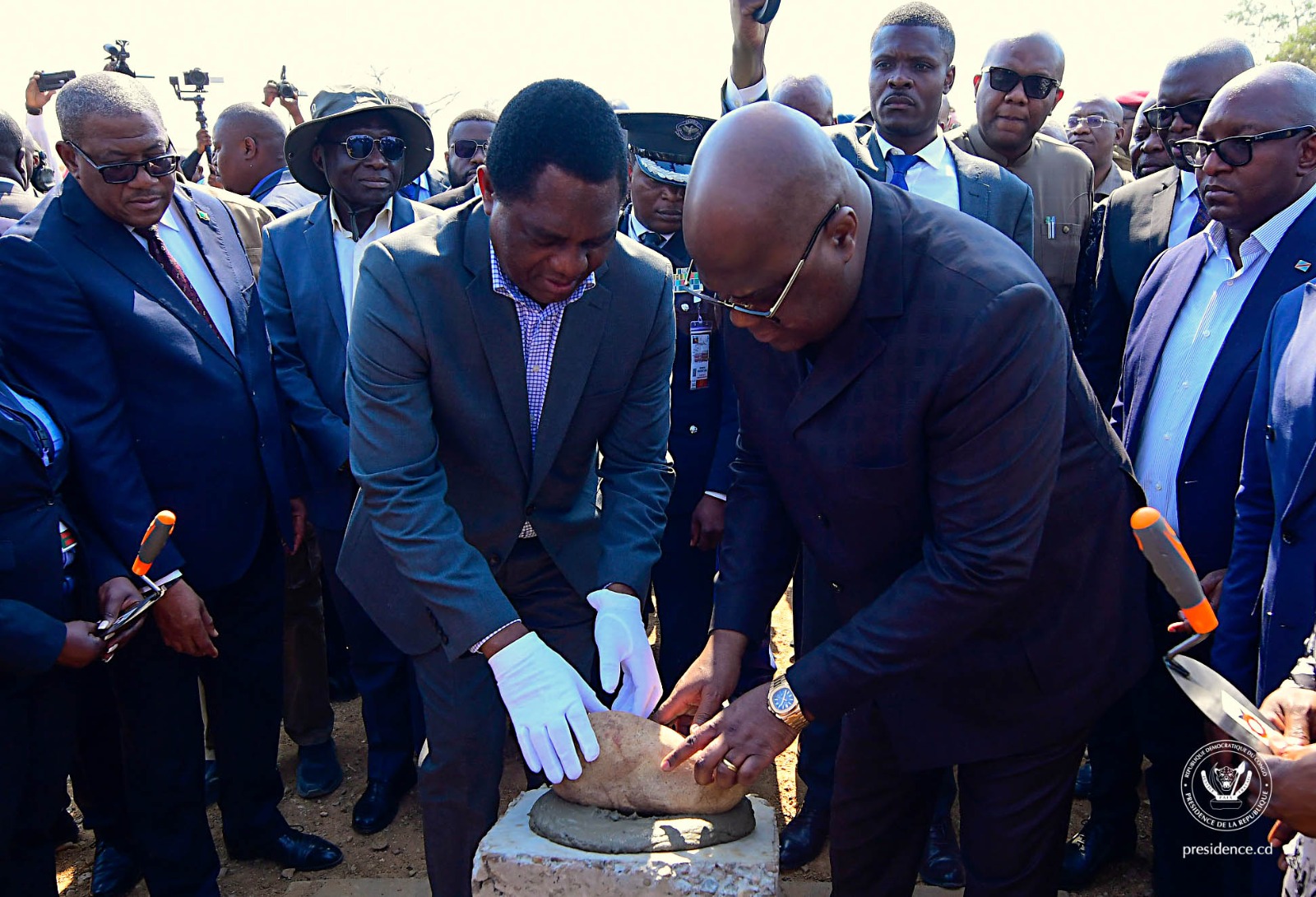 Le Président congolais, Félix Tshisekedi, et son homologue zambien, Hakainde Hichilema,