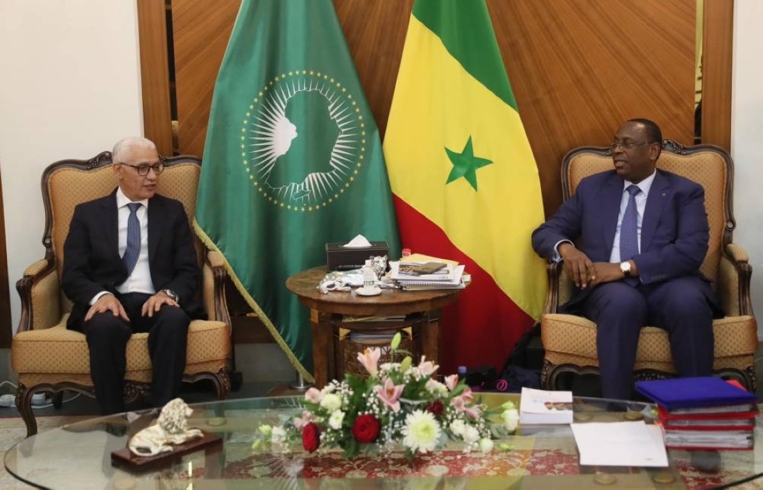Le président Macky Sall recevant Rachid Talbi El Alami