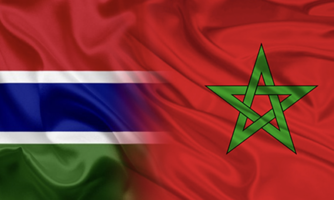 Drapeaux Maroc-Gambie