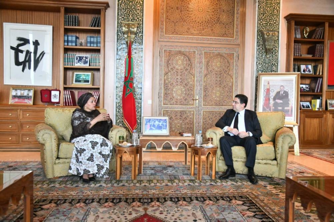 Nasser Bourita s'entretenant avec Amina J. Mohammed