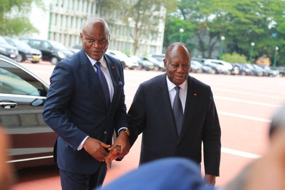 Brice Oligui Nguema avec Alassan Ouattara à Abidjan
