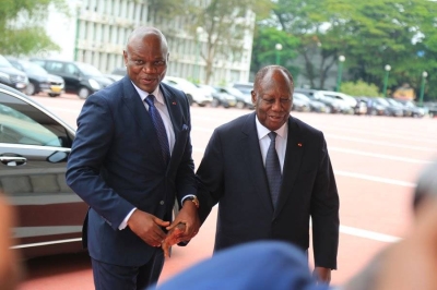 Brice Oligui Nguema avec Alassan Ouattara à Abidjan