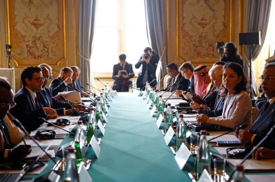 Vue de l'ouverture des travaux de la conférence humanitaire sur le Soudan