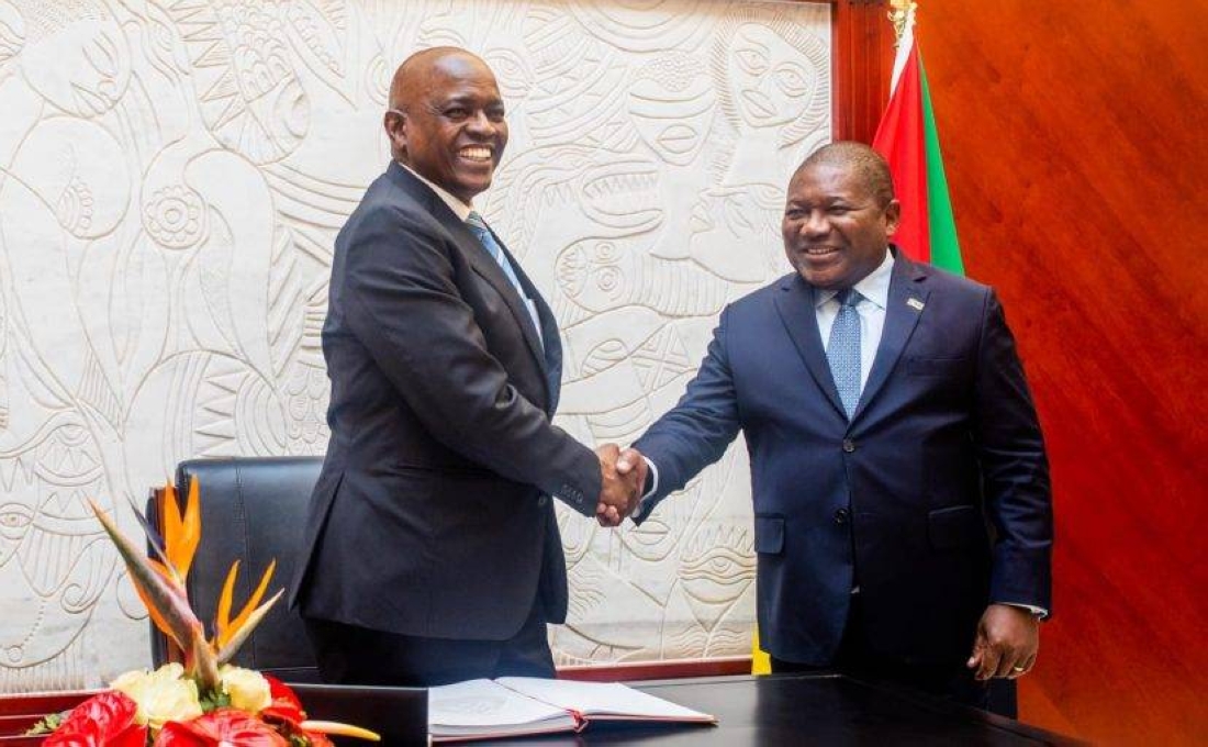 Le président du Botswana Mokgweetsi Masisi  et le président du Mozambique Filipe Nyusi