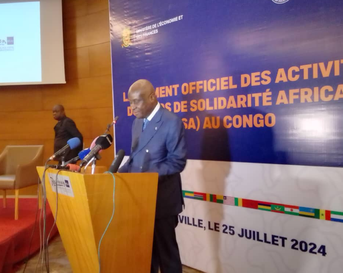 Le ministre congolais de l’Economie et des Finances, Jean-Baptiste Ondaye, lors du lancement à Brazzaville, des activités du Fonds de solidarité africain (FSA).
