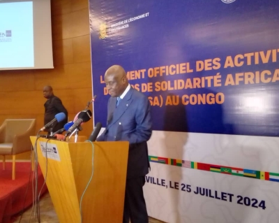 Le ministre congolais de l’Economie et des Finances, Jean-Baptiste Ondaye, lors du lancement à Brazzaville, des activités du Fonds de solidarité africain (FSA).