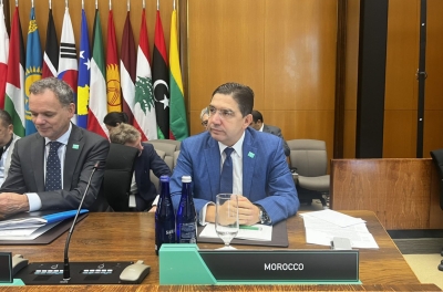 Nasser Bourita prenant part à la la 11e réunion ministérielle de la Coalition mondiale contre Daech