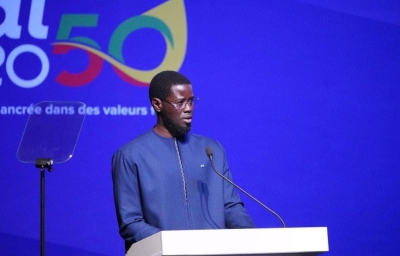 Le président sénégalais Bassirou Diomaye Faye lors de la présentation du nouveau programme de développement "Sénégal 2050"