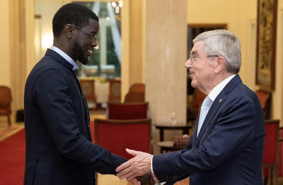 Le président sénégalais recevant le président du CIO, Thomas Bach