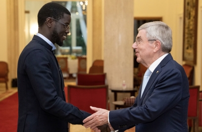 Le président sénégalais recevant le président du CIO, Thomas Bach