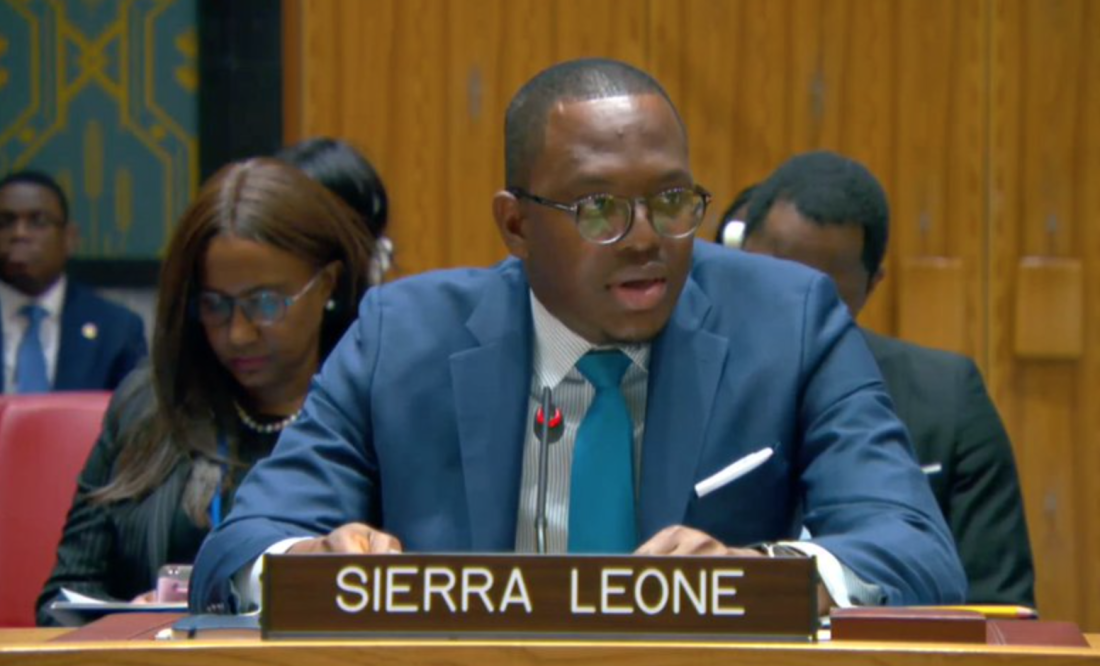 L'ambassadeur représentant permanent de la Sierra Leone auprès de l’ONU, Michael Imran Kanu