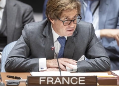 L’ambassadeur, représentant permanent de la France auprès des Nations Unies, Nicolas de Rivière