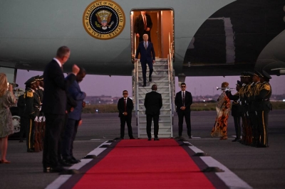 Joe Biden à son arrivée en Angola