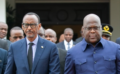 Le président du Rwanda Paul Kagame, et le président de la République démocratique du Congo (RDC) Félix Tshisekedi