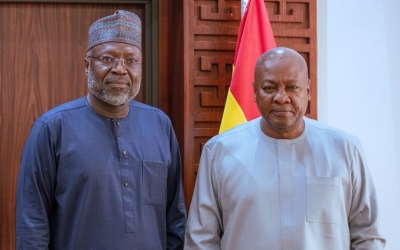 Le Président de la Commission de la CEDEAO, Dr Omar Alieu Touray, a été reçu en audience le 26 février 2025 par le Président du Ghana, John Dramani Mahama