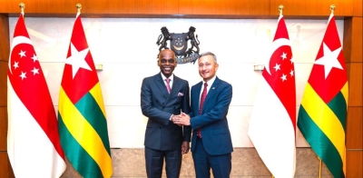 Les ministres des affaires étrangères du Togo et de Singapour, Robert Dussey et Vivian Balakrishnan