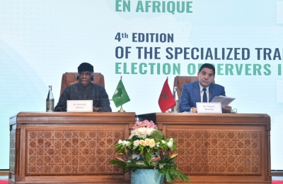 La cérémonie d’ouverture coprésidée par le ministre des Affaires Étrangères, de la Coopération Africaine et des Marocains Résidant à l’Etranger, Nasser Bourita et le commissaire aux Affaires Politiques, à la Paix et à la Sécurité de l’Union Africaine, Bankolé Adeoye.