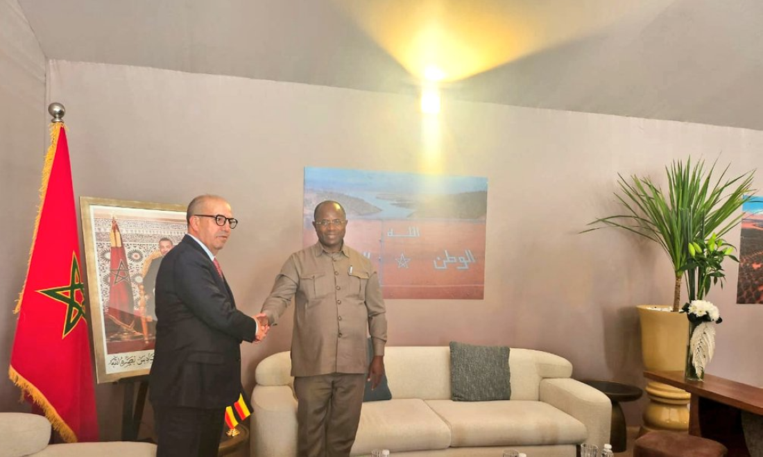 Le ministre d’État à l’Agriculture de la République de l’Ouganda, Fred Bwiino Kyakulaga, et  le ministre de l’Agriculture, de la Pêche maritime, du Développement rural et des Eaux et Forêts, Ahmed El Bouari