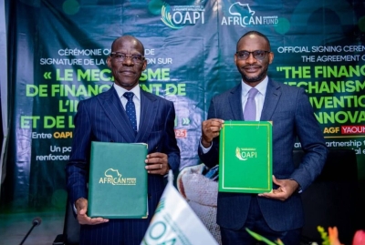 Denis Bohoussou, directeur général de l’OAPI et Jules Ngankam, directeur général de l’AGF.
