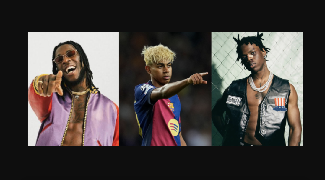 De gauche à droite : Burna Boy, Lamine Yamal et Rema
