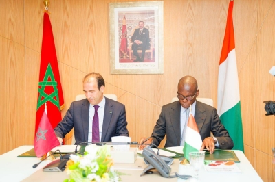 Le président de l’INPPLC, Mohamed Benalilou, et le président de la HABG, Zoro Bi Ballo Epiphane lors de la signature du mémorandum.

