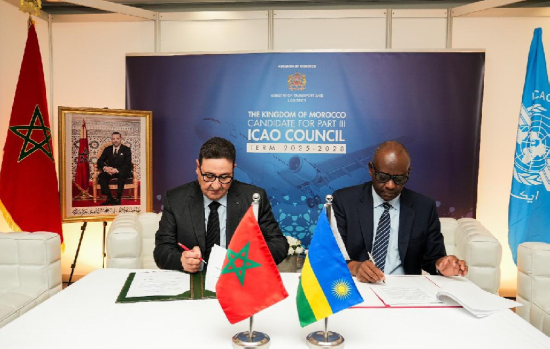 L’accord a été paraphé à Montréal, en marge de la 42ᵉ assemblée de l’Organisation de l’aviation civile internationale (OACI), par Prosper Higiro, ambassadeur du Rwanda au Canada, et Abdessamad Kayouh, ministre du transport et de la logistique.