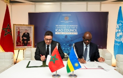 L’accord a été paraphé à Montréal, en marge de la 42ᵉ assemblée de l’Organisation de l’aviation civile internationale (OACI), par Prosper Higiro, ambassadeur du Rwanda au Canada, et Abdessamad Kayouh, ministre du transport et de la logistique.