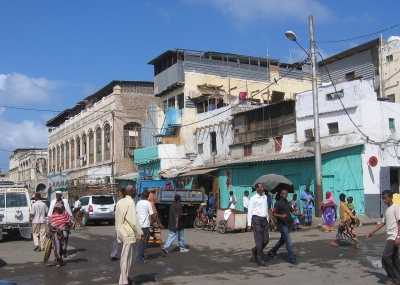 Une rue de la ville de Djibouti.
