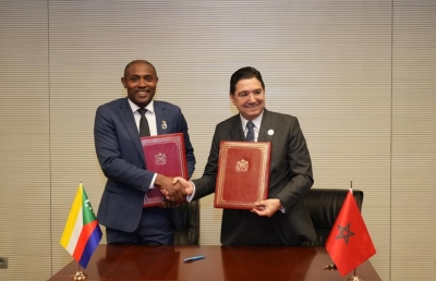 Le ministre des Affaires étrangères, de la Coopération africaine et des Marocains résidant à l’étranger, Nasser Bourita, et son homologue comorien, Mbae Mohamed