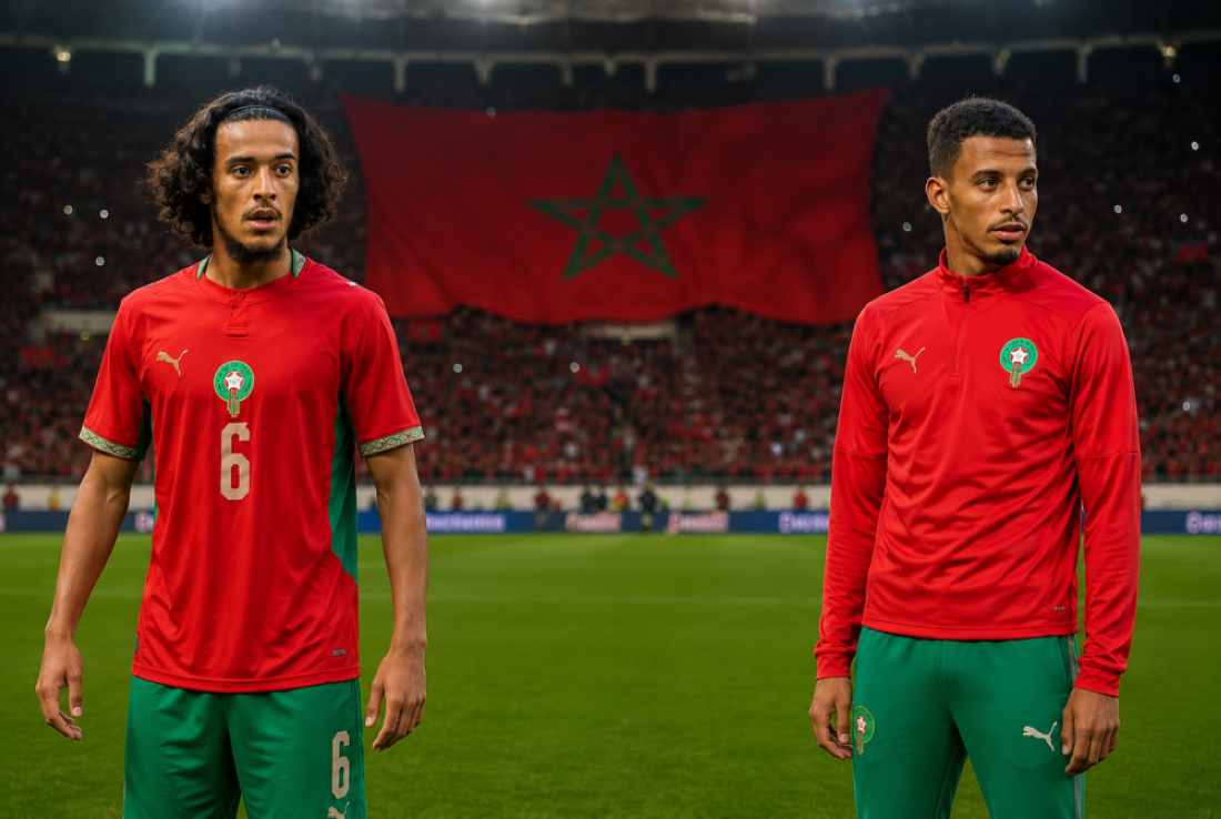Azzedine Ounahi et  Ayyoub Bouaddi (Photo générée par IA) 