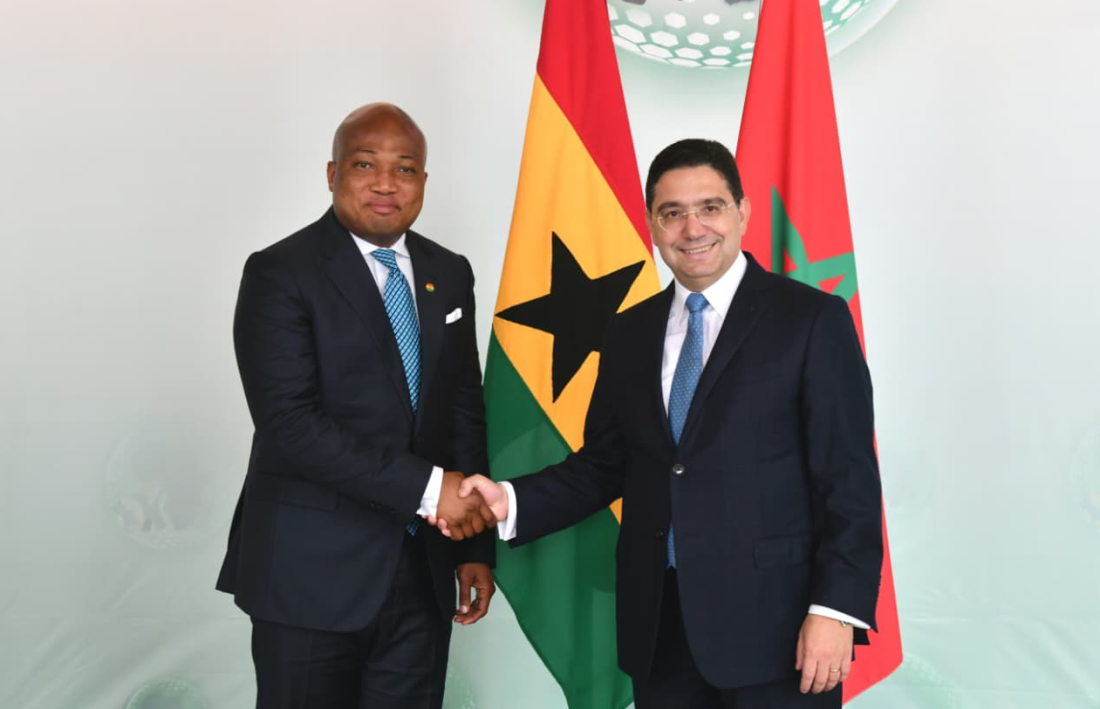 Le ministre des Affaires étrangères, Nasser Bourita, et son homologue ghanéen, Samuel Okudzeto Ablakwa, le 21 juillet 2026 à Accra