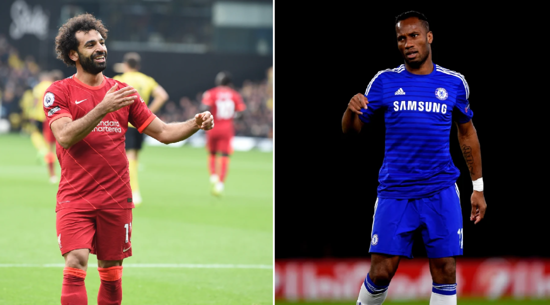 Mohamed Salah et Didier Drogba